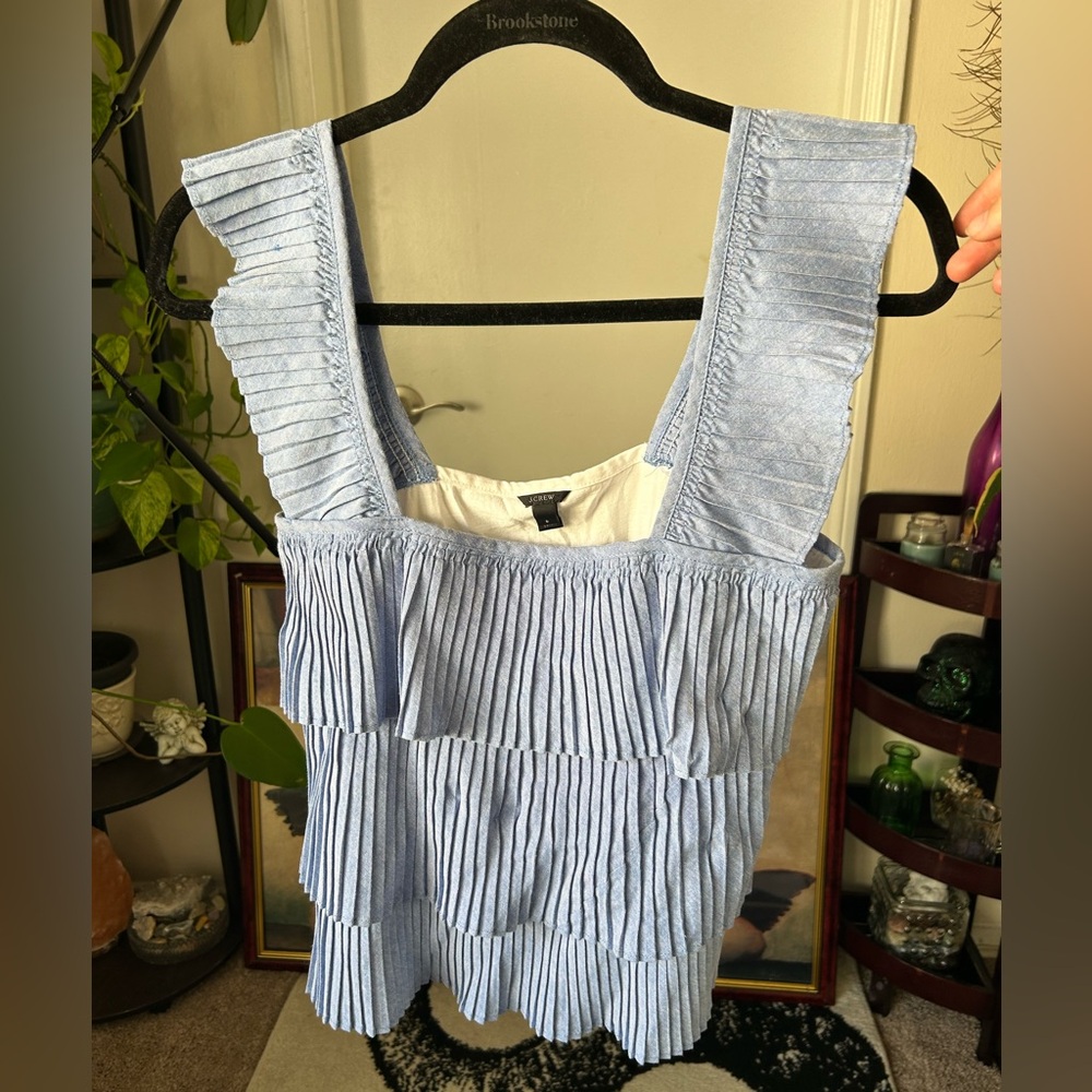 J.Crew Blue Pleated Women's Top